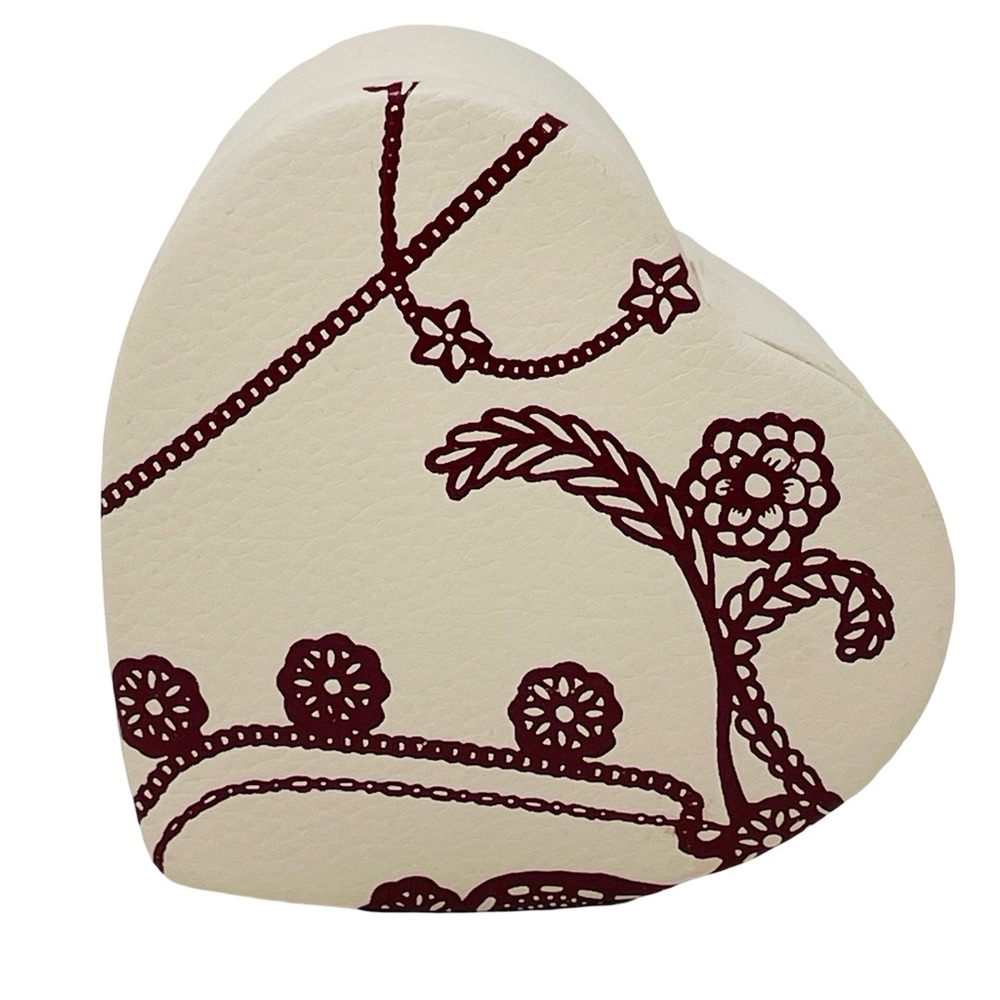 Pandora Cream and Burgundy Heart Jewelry Box